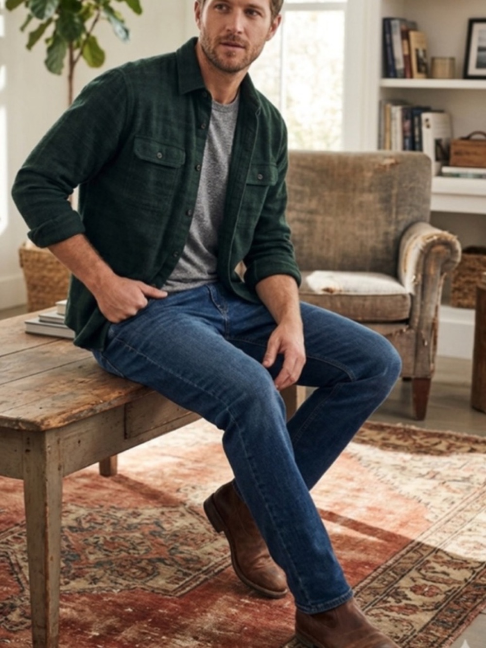 Lands’ End Blake Shelton Off Stage Bootcut Jeans. Fox River Wash. Sz 35x28. NWT.